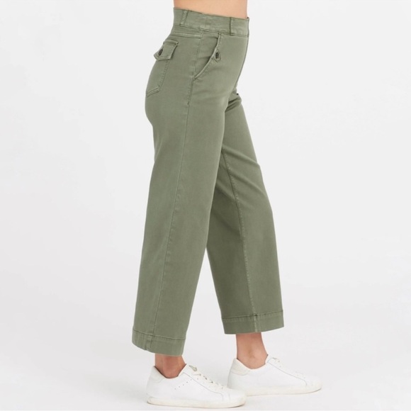 SPANX Stretch Twill Cropped Wide Leg Pants - Picture 4 of 10